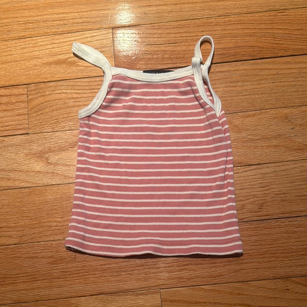 Brandy Melville Pink and White Striped Camisole